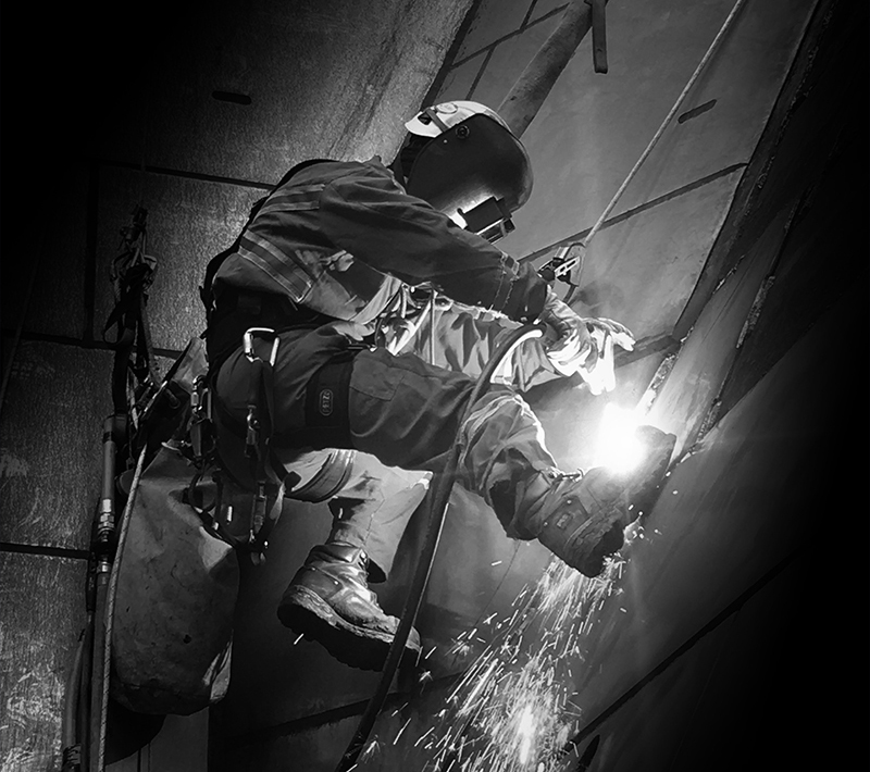 Rope access tech welding